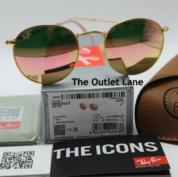 Model Display Ray-Ban Round Metal Pink Mirror RB3447 - Picture 1 of 16